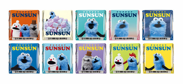 【パペットスンスン×チロルチョコ】カラフルで可愛い全10種類のパッケージ！ノンノンやゾンゾンもいます♪