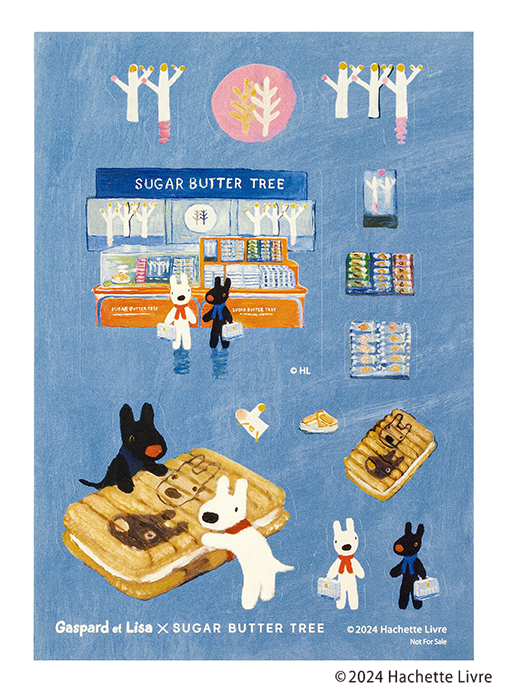 「オリジナルステッカー」【「シュガーバターサンドの木×リサとガスパールのクリームブリュレ風」発売！描き下ろしアート缶やポーチセットも見逃せない！】