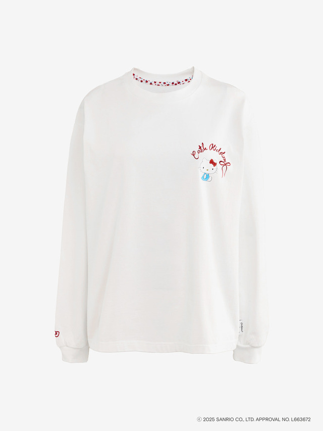Cath Kidston × Hello Kitty ロングスリーブシャツ ホワイト 各7,700円(税込)
