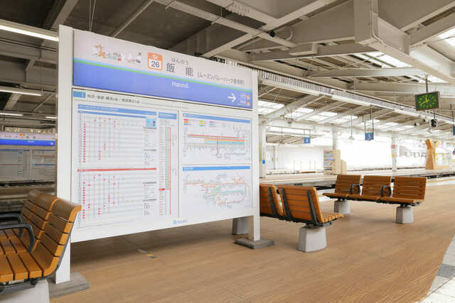 【飯能駅】駅名の横にはムーミンたちが！