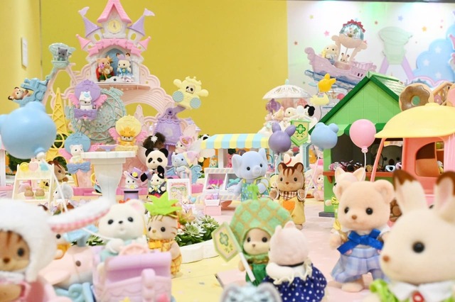 【シルバニアファミリー展40th】ゆうえんちを楽しむ赤ちゃんのジオラマ。かわいすぎない???