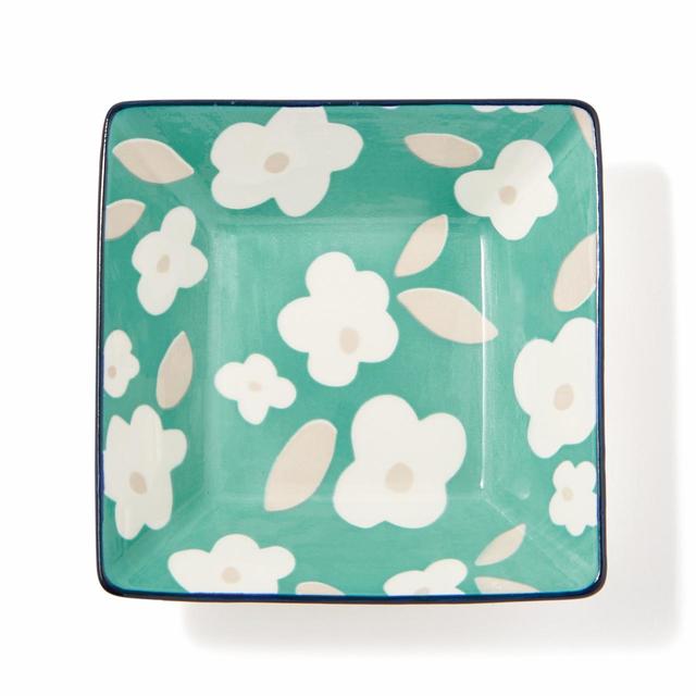 色々皿角小皿　レトロフラワー　500円（税込）