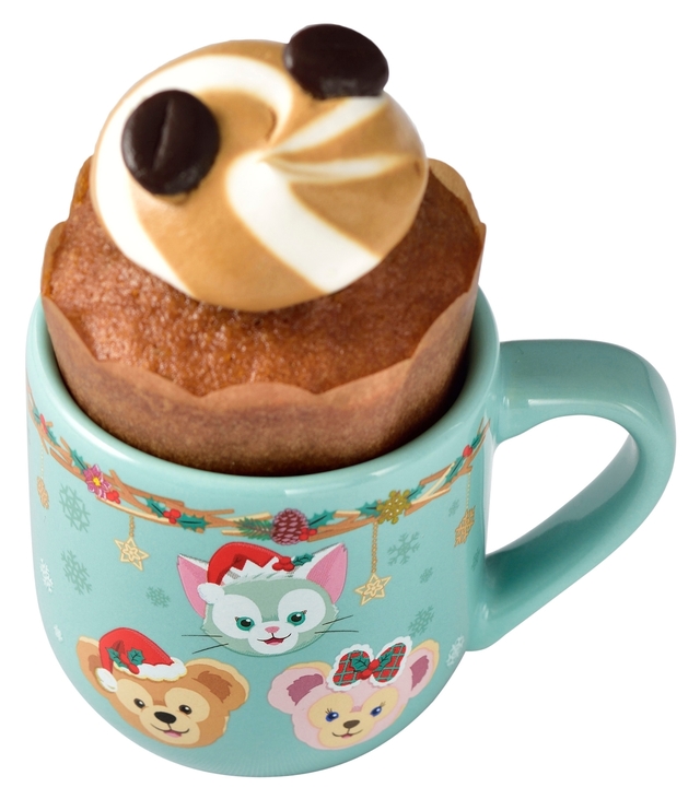 コーヒーカップケーキ、スーベニアデミタスカップ付き ¥580｜ダッフィーのクリスマス（2016年）スペシャルメニュー