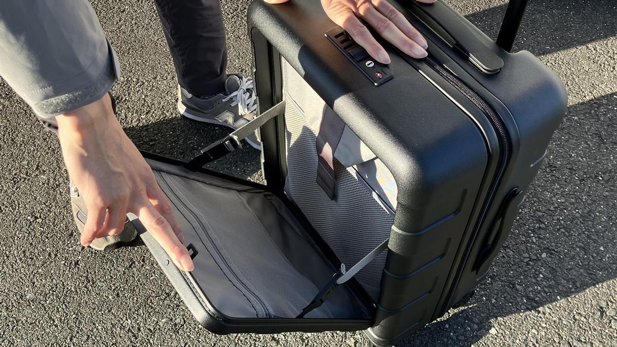 ストッパー付きハードキャリーケース ネイビー 88L無印良品