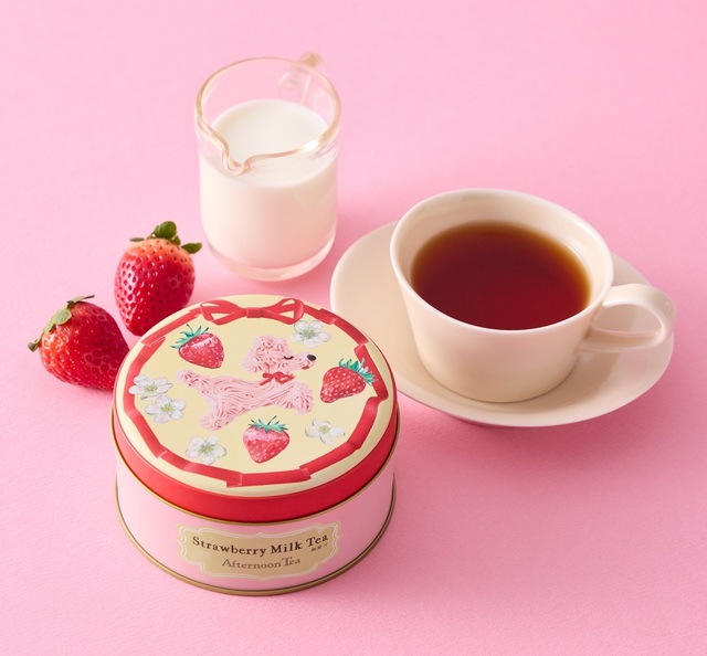 「ストロベリーミルクティー」<価格:1,200円(税込)>【【Afternoon Tea】お花のような「いちごクッキー」 や「いちごドリンク」など♪苺シーズン限定ギフト11種を発売!】