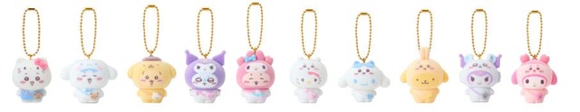 【ちいかわ×サンリオキャラクターズ】シークレットフロッキーマスコットチャーム（1アイテム/全10種）　各990円
