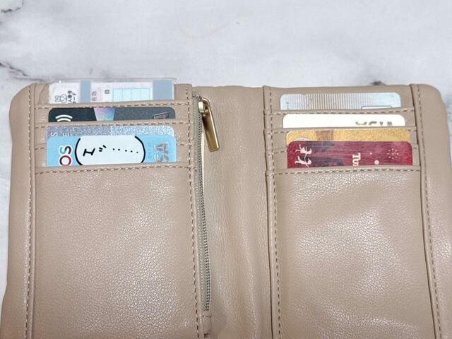 カードは各ポケットに1枚ずつ収納。1ポケットにつき、MAX5枚まで収納できました!