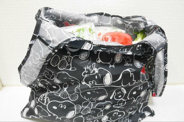 【オトナミューズ2023年3月号増刊付録　スヌーピーのお買い物バッグ】サイズは高さ約39×幅約44cm（最大）