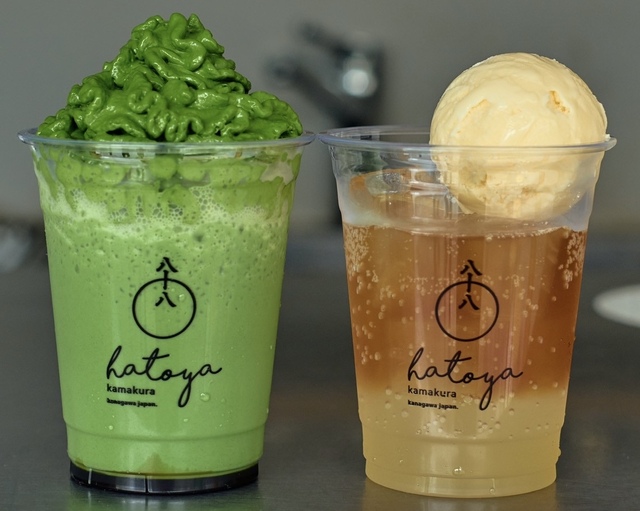 左から）八十八シェイク＋泡抹茶：1,001円＋401円(どちらも税込)　和紅茶レモネード＋ミルクアイス：801円＋401円(どちらも税込)【横浜髙島屋地下1階に初出品「八十八氷」1ヶ月限定販売】