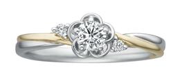 《エンゲージリング》PT950/K18YG/K18PGセンターダイヤ：0.2ctG-SIup3EXH&Cサイド：2pcs（H&C）￥297,000～（税込）
