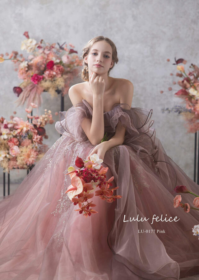 【クラウディア】「Lulu felice（ルル・フェリーチェ）」新作ウェディングドレス｜LU-0177_Pink