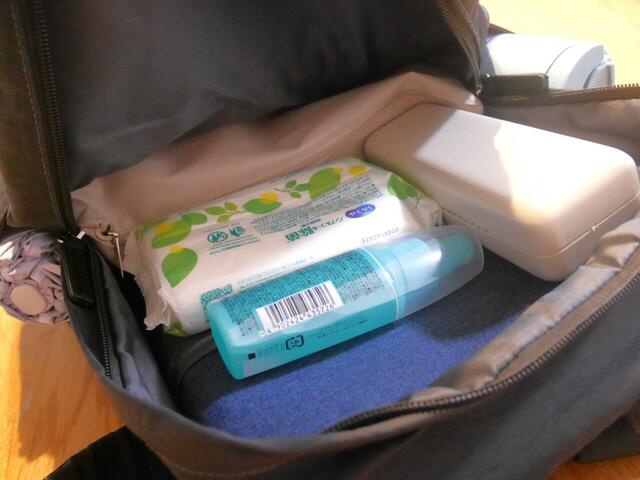 【ベルメゾン/モッテミー 荷物持ちリュック】ノートPCはケースごと入る大きさ。必要な持ち物がしっかり入る収納力です◎