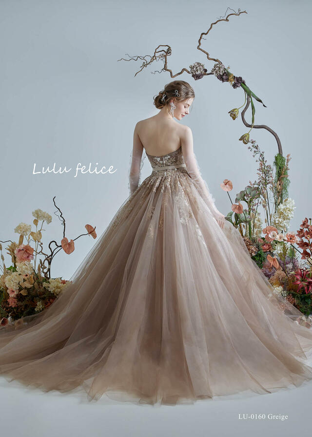 「Lulu felice(ルル・フェリーチェ)」新作ウェディングドレス LU-0160_Greige