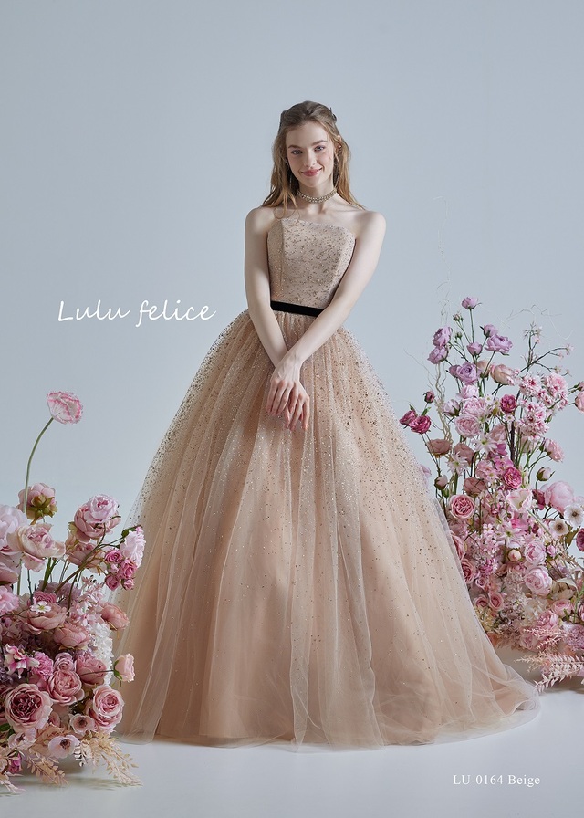「Lulu felice（ルル・フェリーチェ）」新作ウェディングドレス　LU-0164_Beige
