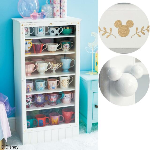 ベルメゾン|マグカップ収納にも! ショップ風コレクションキャビネット「ミッキーモチーフ」|¥ 27,900 (税込)