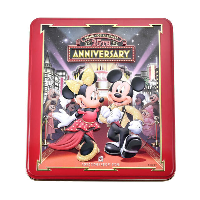 【東京ディズニーリゾート店限定】ミッキー＆ミニー クッキー スクエア缶入り 東京ディズニーリゾート店25周年記念 2,100円