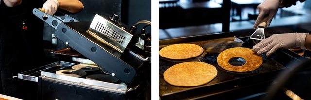 世界初の特注プレスマシンで短時間で焼き上げます