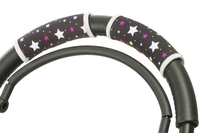 チューピー ベビーカー・ハンドルカバー・シングル/ブラックマルチスター