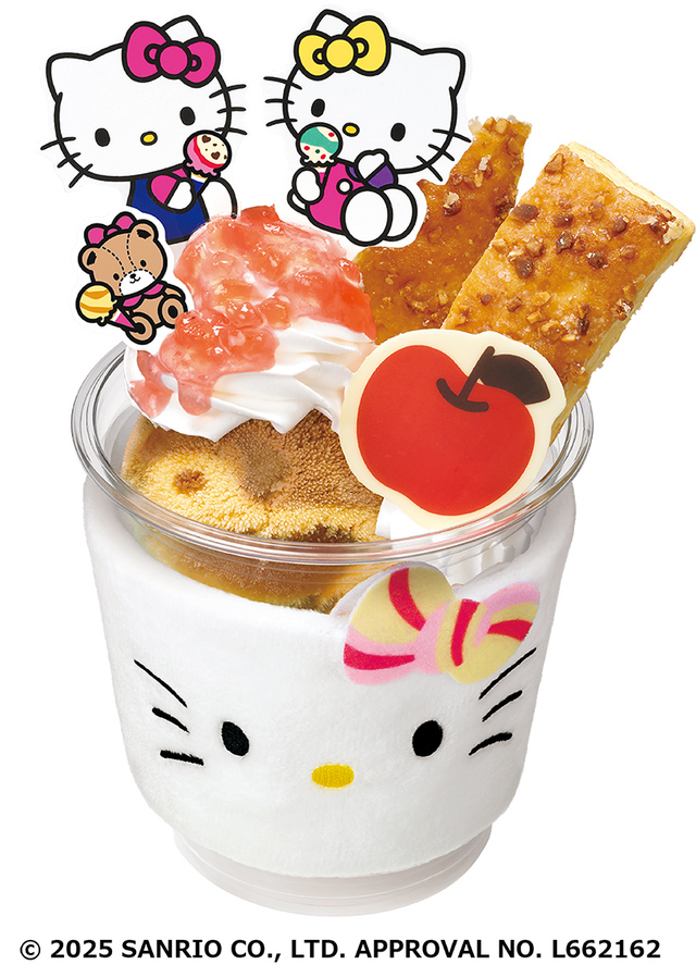 【サーティワン「HELLO KITTY Loves ICE CREAM」】ハローキティ アップルパイサンデーはリバーシブルスリーブ付き!