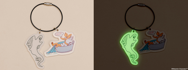 蓄光キーホルダー　ゴースト＆ムーミン＆スニフ　価格：1,100円（税込）