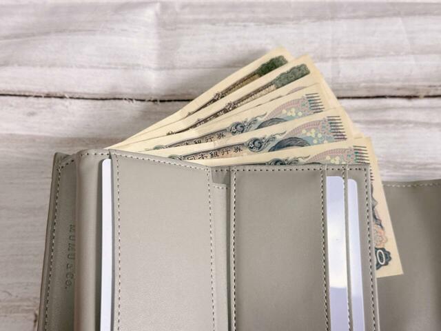 紙幣を折らずに収納できるのも高ポイント！【しまむら】レディース リボンタシュウノウサイフ（MUMU）