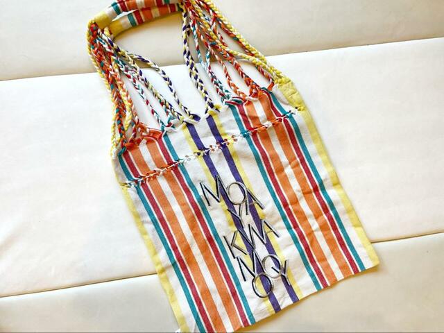 【niko and ... オリジナル透かしハンモックトートバッグ 】サイズは高さ40cm×幅41cm。荷物がたくさん入ります!