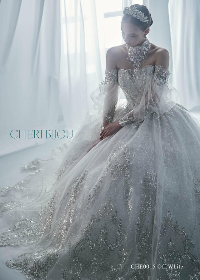 【クラウディア】CHERI BIJOU(シェリービジュー)新作ウェディングドレス｜CHE0015_OffWhite