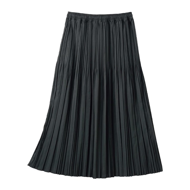 レディース撥水ランダムプリーツスカート(税込1,900円)ブラック