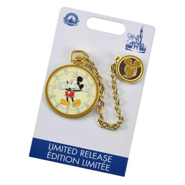 ミッキー ピンバッジ 懐中時計型 Walt Disney World 50th Celebration 2,090円
