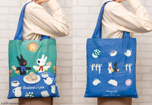 「シュガーバターの木 リサとガスパール コラボトートバッグセット」＜価格：2,500円(本体価格2,273円)＞【「リサとガスパール×シュガーバターの木」ポップアップストアが東京駅にオープン！季節限定「クリームブリュレ風」や「コラボトートバッグ」販売♪】