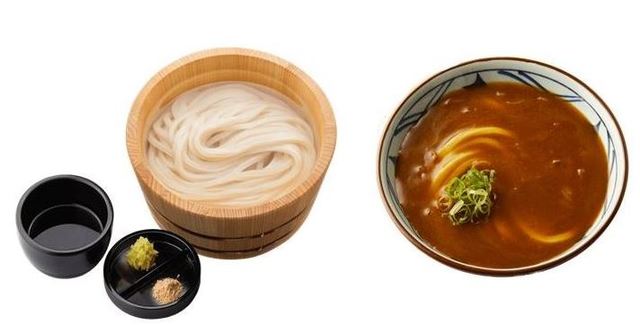 『釜揚げうどん』／『カレーうどん』（温）