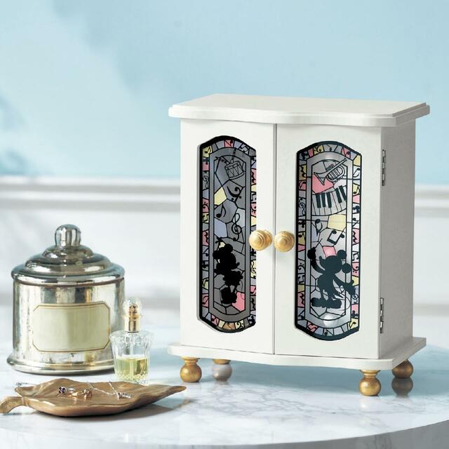 ベルメゾン|ステンドグラス風アクセサリー収納「ミッキー&ミニー」|¥ 15,900 (税込)