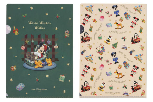 クリアホルダーセット 700円|東京ディズニーリゾート「ディズニー・クリスマス」スペシャルグッズ|販売店舗:東京ディズニーランド「ディズニー&カンパニー」、東京ディズニーシー「ガッレリーア・ディズニー」|発売日:2024年11月8日(金)