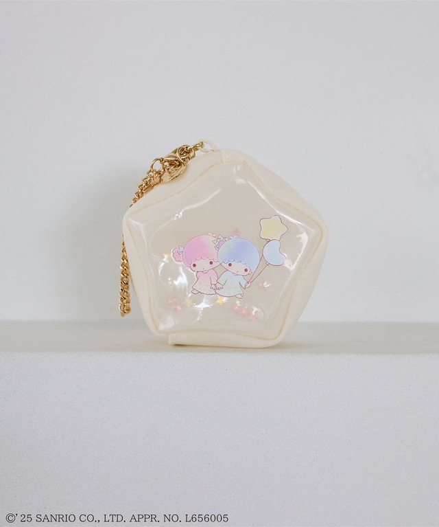 【Maison de FLEUR × LittleTwinStars】「LittleTwinStars 星ポーチ」カラー：Ivory　￥4,700