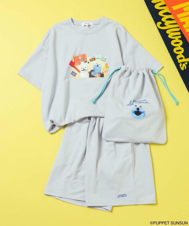 【GLOBAL WORK KIDS×パペットスンスン】ルームウェアセット（税込4,990円）カラー2種・サイズ150-160cm