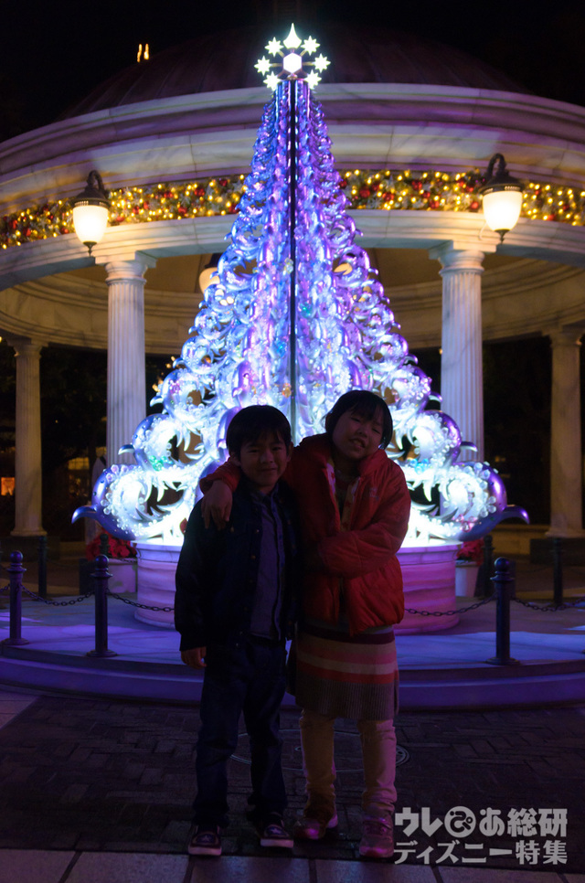 夜のパークはロマンチックですが、キーンと凍る寒さです! 