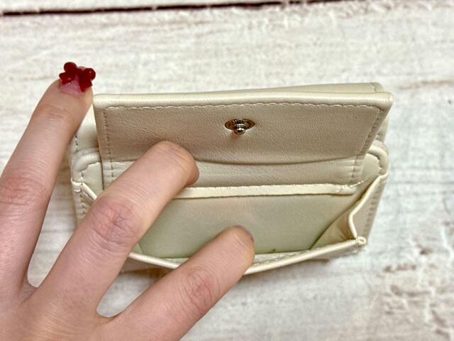 前面にコインポケットつき。コンパクトながらもマチつきで中が見やすい！【3COINS《7枚入る》スキミング防止カードケース】