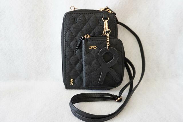 ミニ財布とチャームを金具につけてみたところ【Roberta di Camerino（ロベルタ ディ カメリーノ）ミニ財布付きスマホショルダーバッグ】