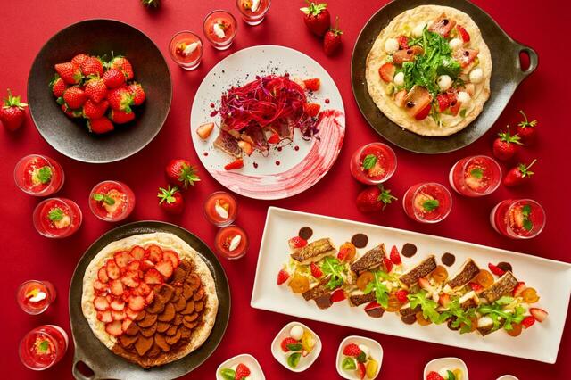 「ホテルヴィスキオ大阪」華やかないちごの創作料理
