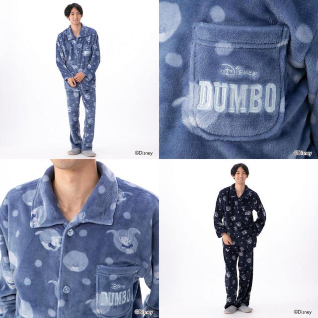 ディズニーキャラクター シャツパジャマ ダンボフランネルフリース総柄