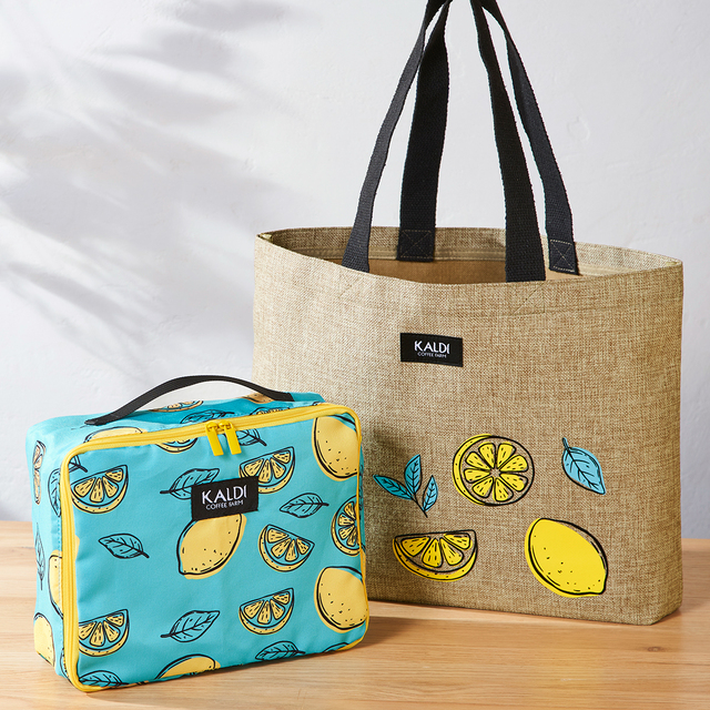 【カルディ レモンバッグ】「オリジナル トートバッグ」は縦30×横45×マチ11cm。肩掛けもしやすそう!