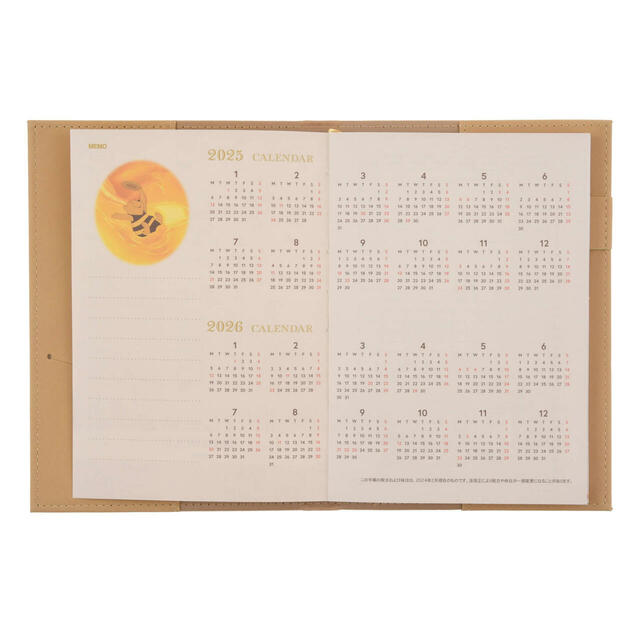 プー＆フレンズ 手帳・スケジュール帳 B6 型押し Calendar＆Organizer 2025 2,800円
