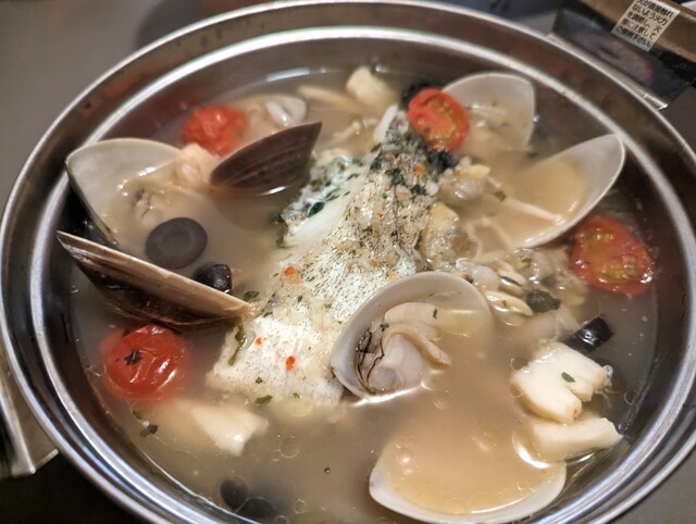 【シュガービーチ大洗】夕食のアクアパッツァ