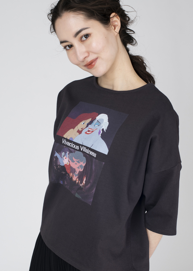 ウィメンズ七分袖Tシャツ「アリエル＆アースラ」