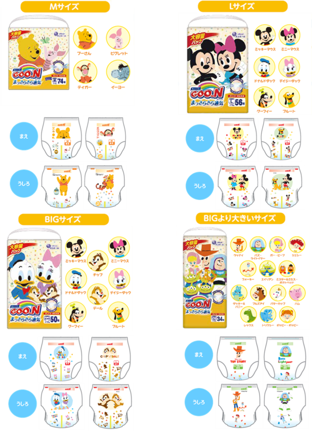 「グ～ン　まっさらさら通気パンツタイプ」ディズニーデザイン