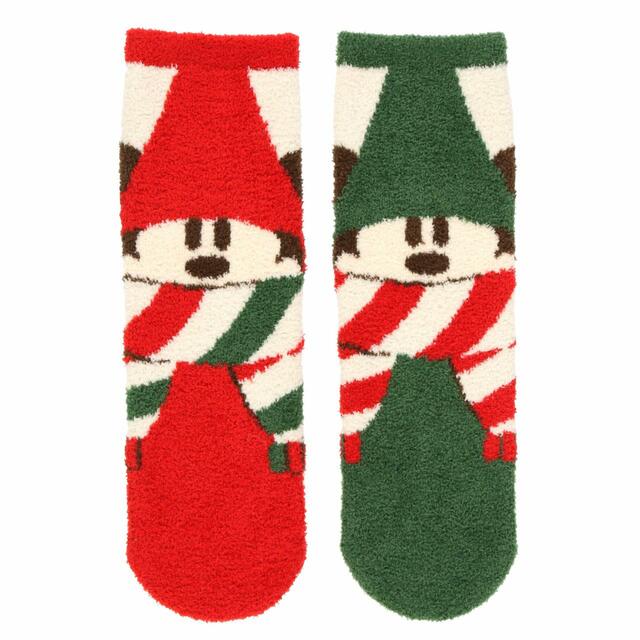 ルームソックス 2,200円|「ディズニー・クリスマス」スペシャルグッズ|東京ディズニーリゾート40周年“ドリームゴーラウンド”|発売日:2023年11月7日(火)|販売店舗:東京ディズニーランド「ディズニー&カンパニー」、東京ディズニーシー「エンポーリオ」