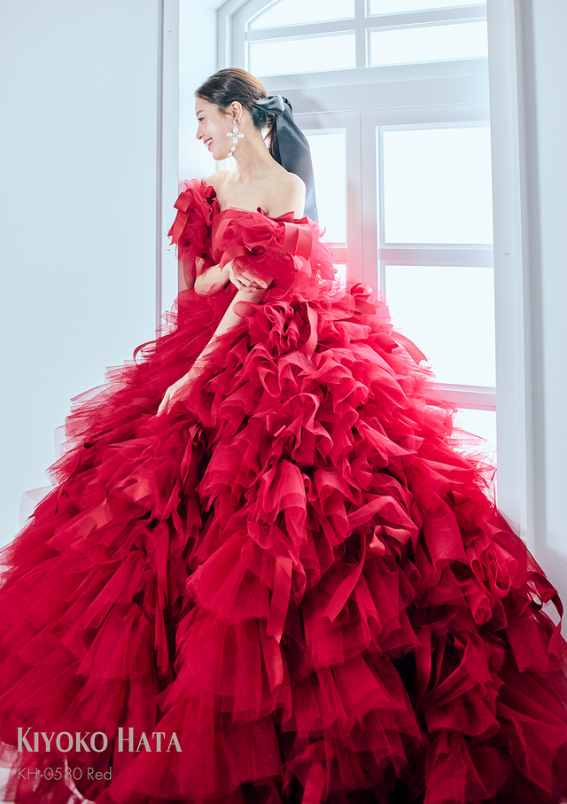 【クラウディア】KIYOKO HATA（キヨコハタ）新作ウェディングドレス｜KH-0580_Red