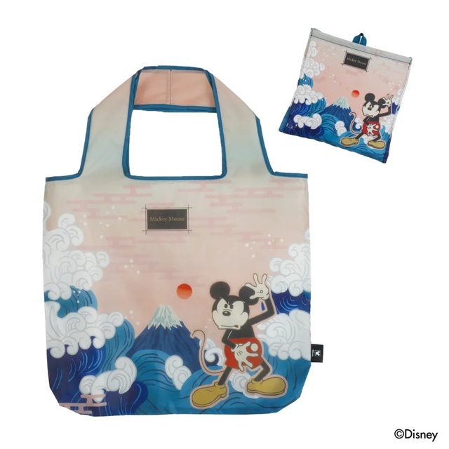 【サントス】ディズニー はっ水エコバッグ 波富士