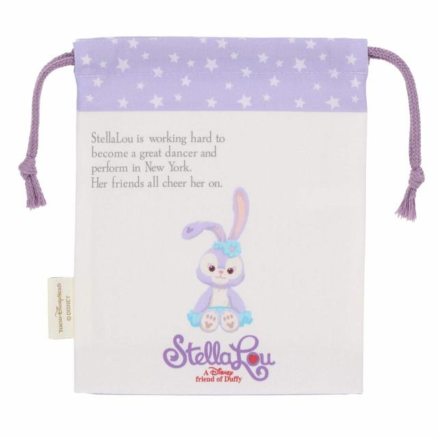 ステラ・ルー きんちゃく 850円｜サイズ：縦約17×横約14×マチ約4cm｜販売店舗：東京ディズニーシー「マクダックス・デパートメントストア」｜販売日：2022年11月29日(火)