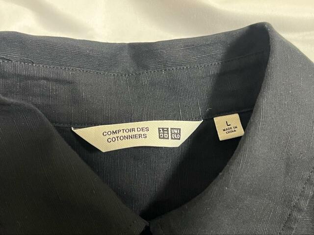 【UNIQLO リネンブレンドシャツワンピース】1サイズ違うだけで着丈が2cmも変わるので、試着がおすすめ